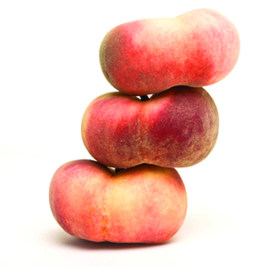 Stack of donut peaches