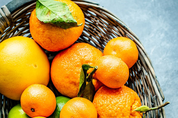 Bowl of oranges and mandarins